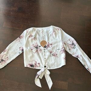 Never before worn white and floral top